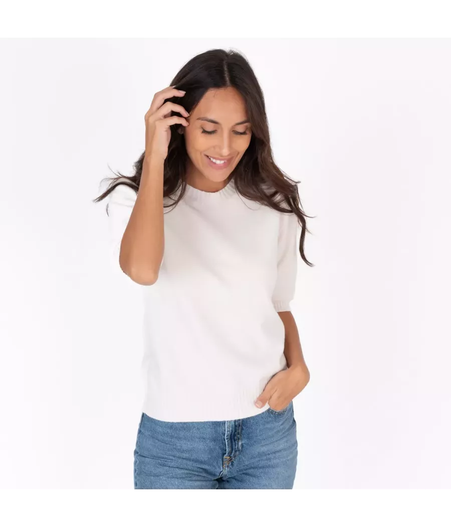 Pull femme manches courtes Louise | Kiwi Saint Tropez