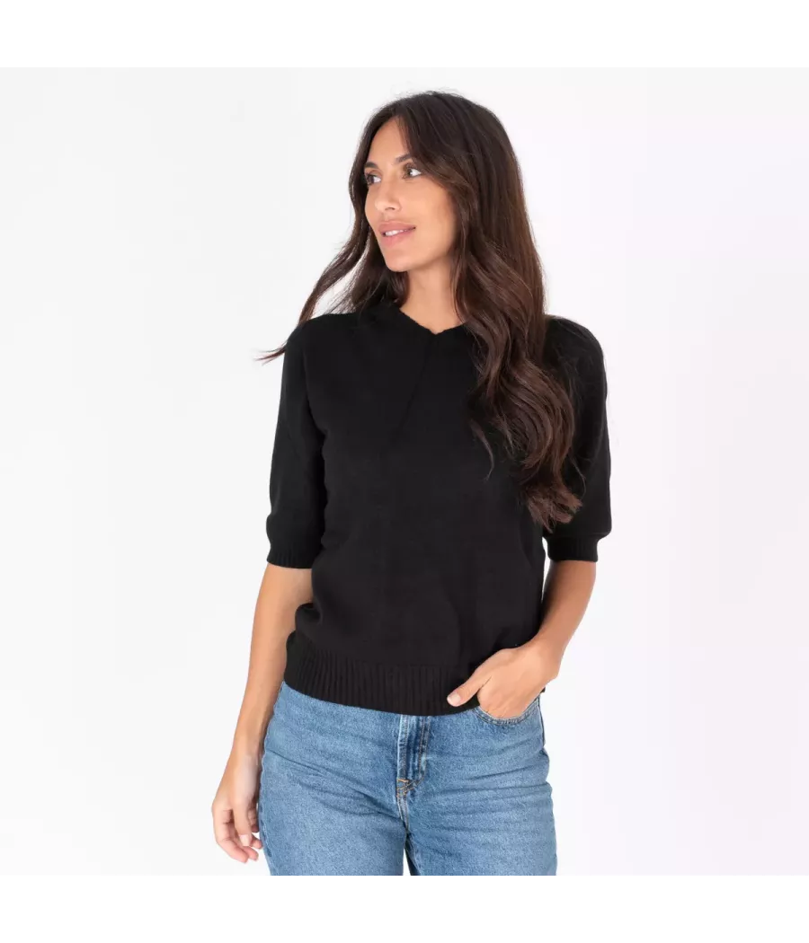 Pull femme manches courtes Louise | Kiwi Saint Tropez