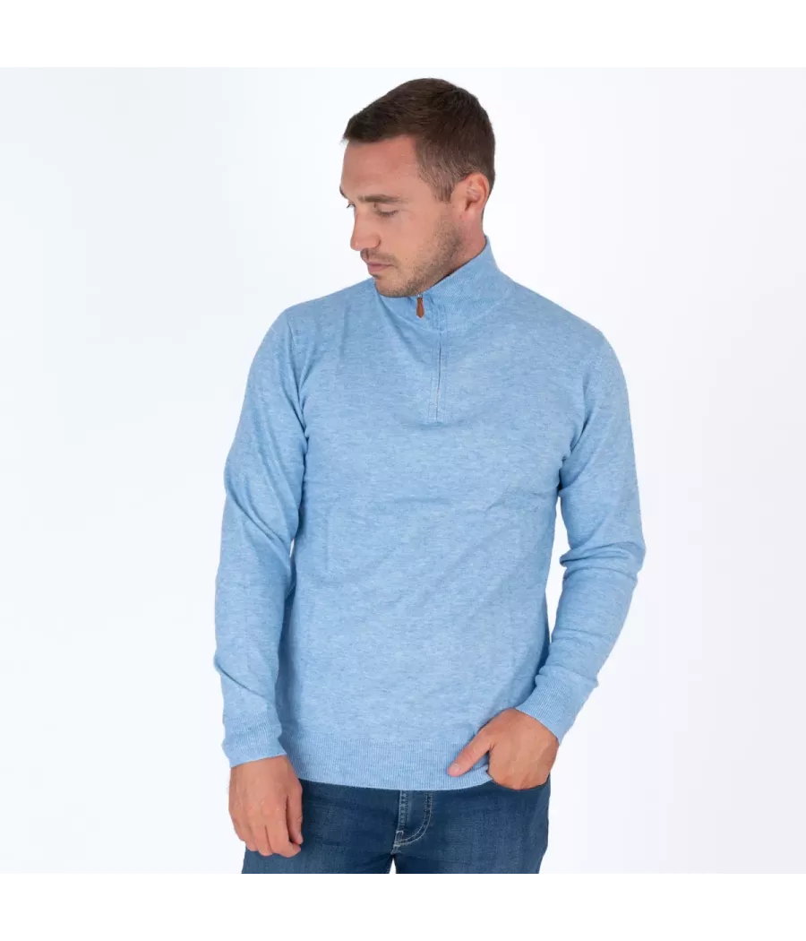 Pull homme col zip