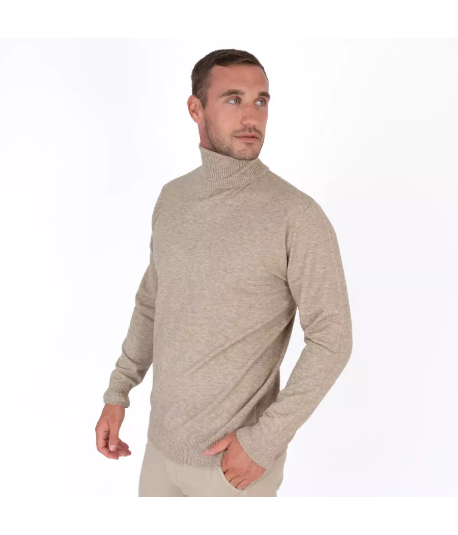 Pull homme col roulé