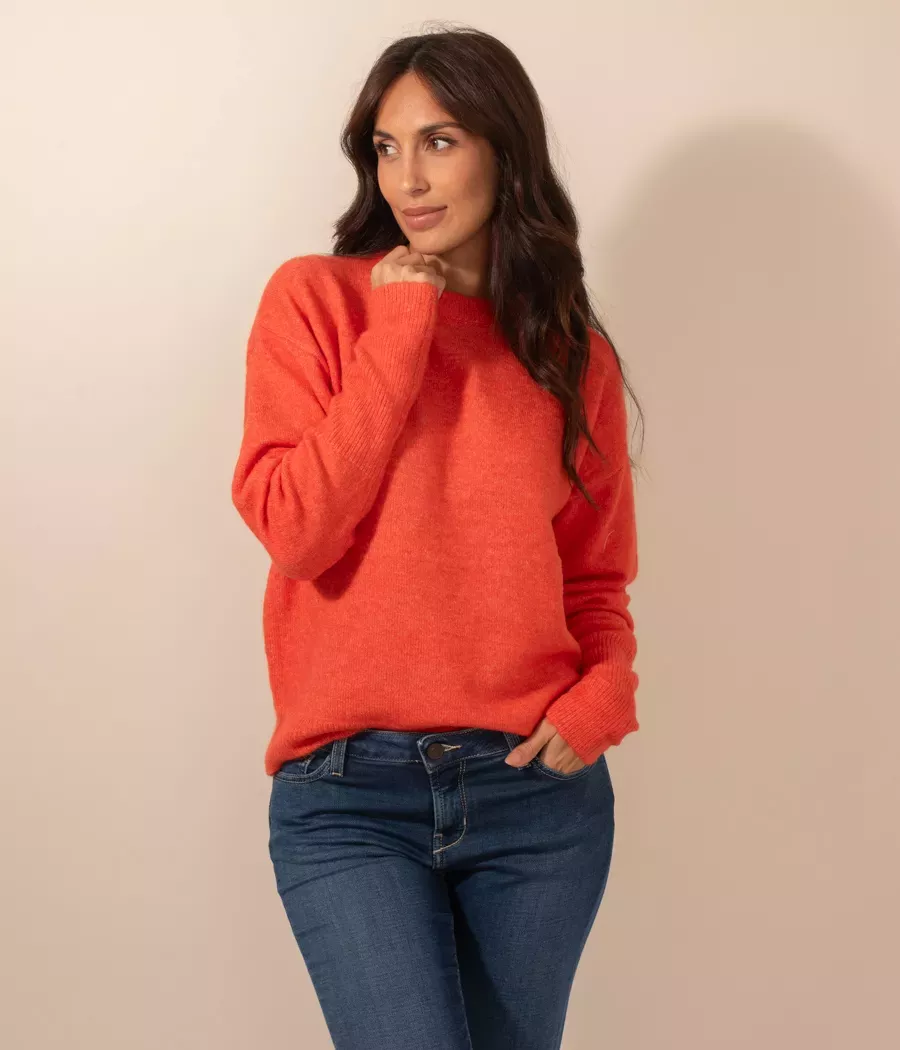 Pull femme col rond Rose | Kiwi Saint Tropez