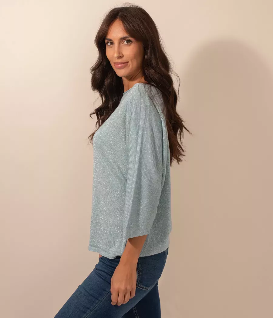 Women's lurex round neck top - Sweaters and cardigans | Kiwi Saint Tropez