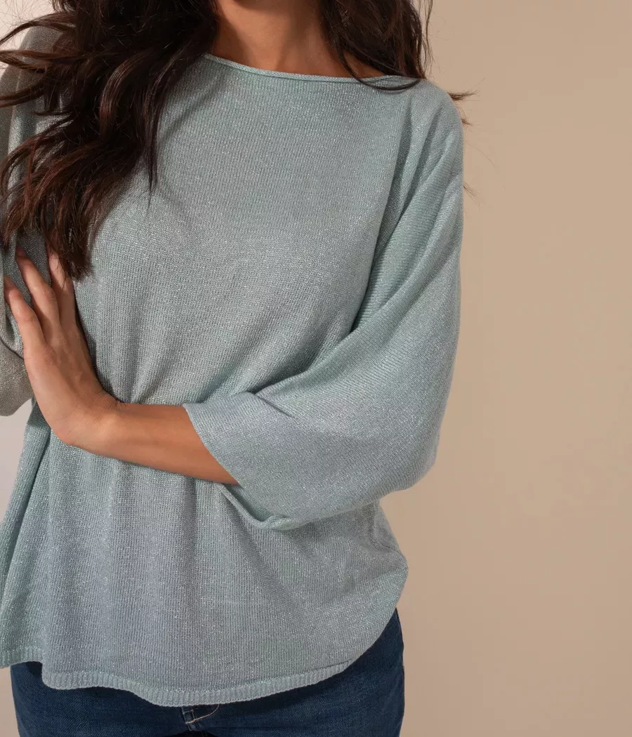 Women's lurex round neck top - Sweaters and cardigans | Kiwi Saint Tropez