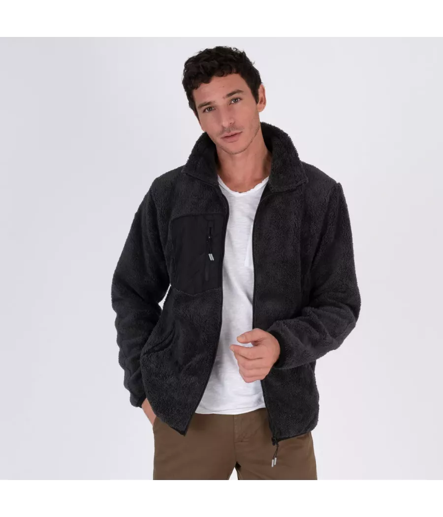 Veste homme en sherpa manches longues | Kiwi Saint Tropez