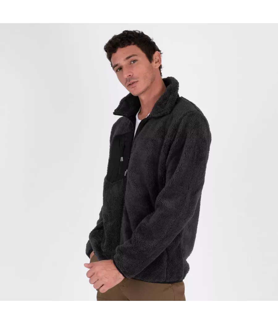 Veste homme en sherpa manches longues | Kiwi Saint Tropez