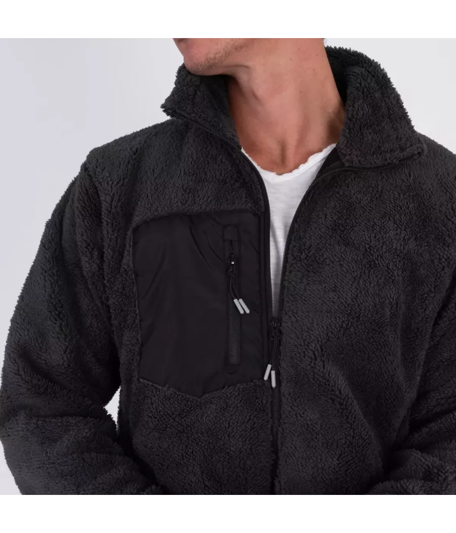 Veste homme en sherpa manches longues | Kiwi Saint Tropez