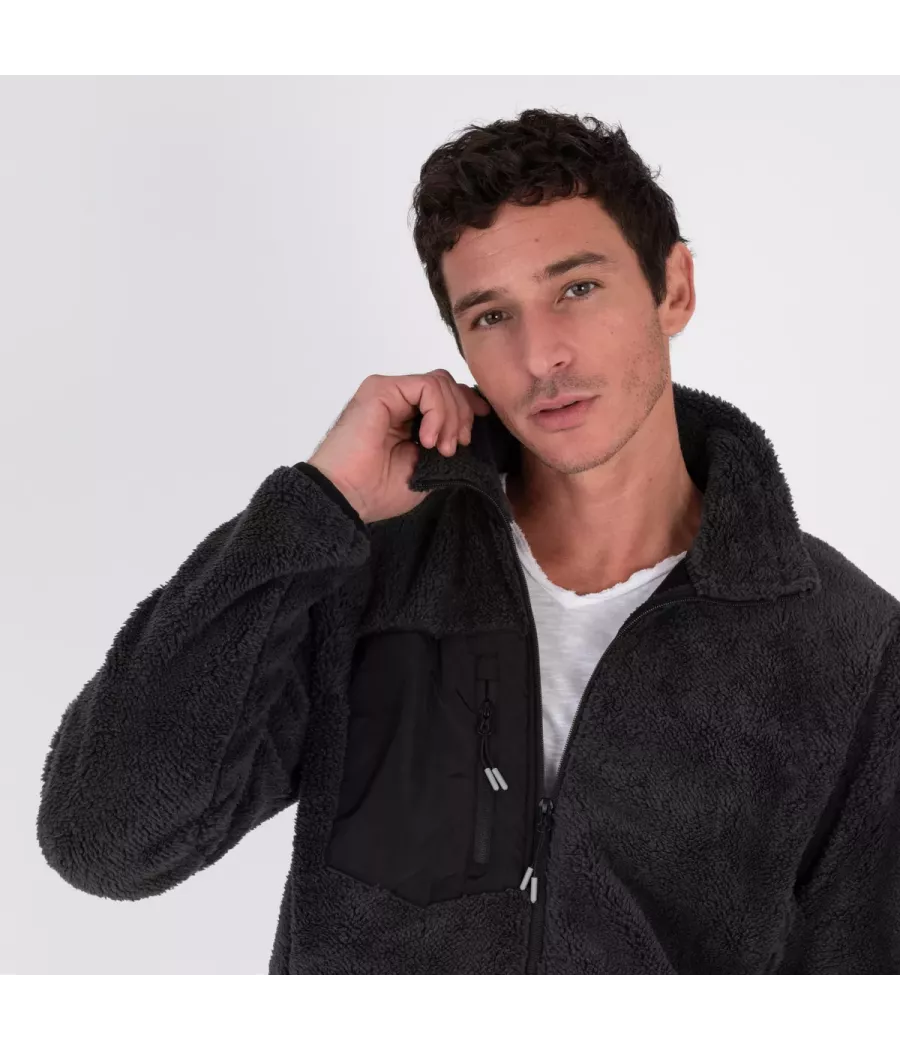 Veste homme en sherpa manches longues | Kiwi Saint Tropez