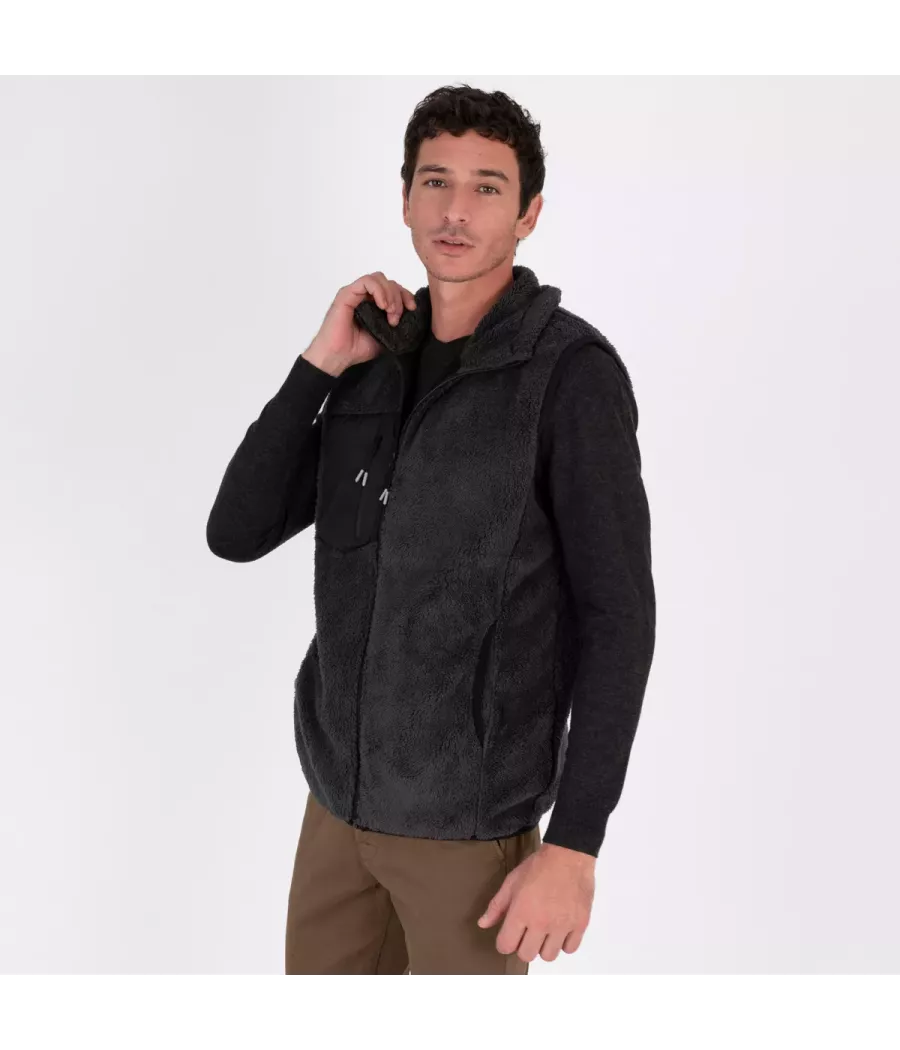 Veste homme en sherpa sans manches | Kiwi Saint Tropez