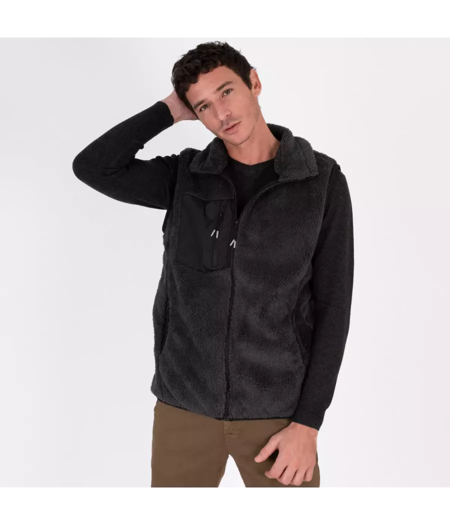 Veste homme en sherpa sans manches | Kiwi Saint Tropez