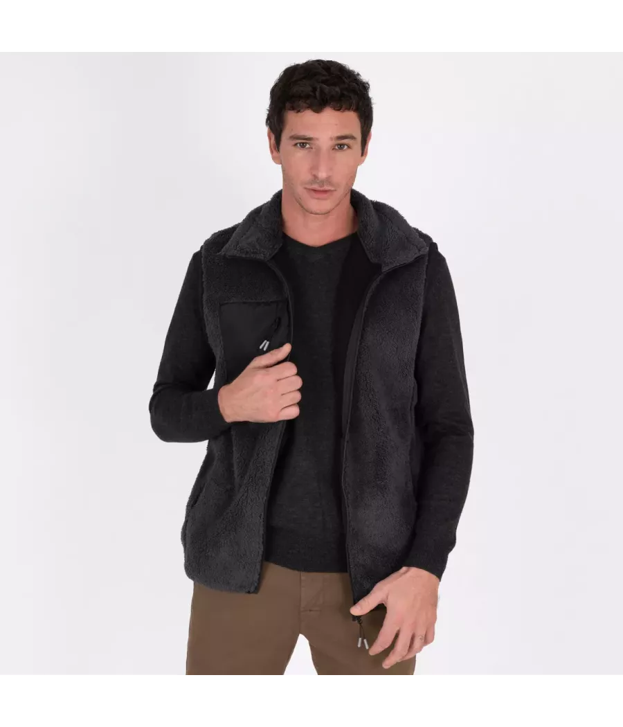 Veste homme en sherpa sans manches | Kiwi Saint Tropez