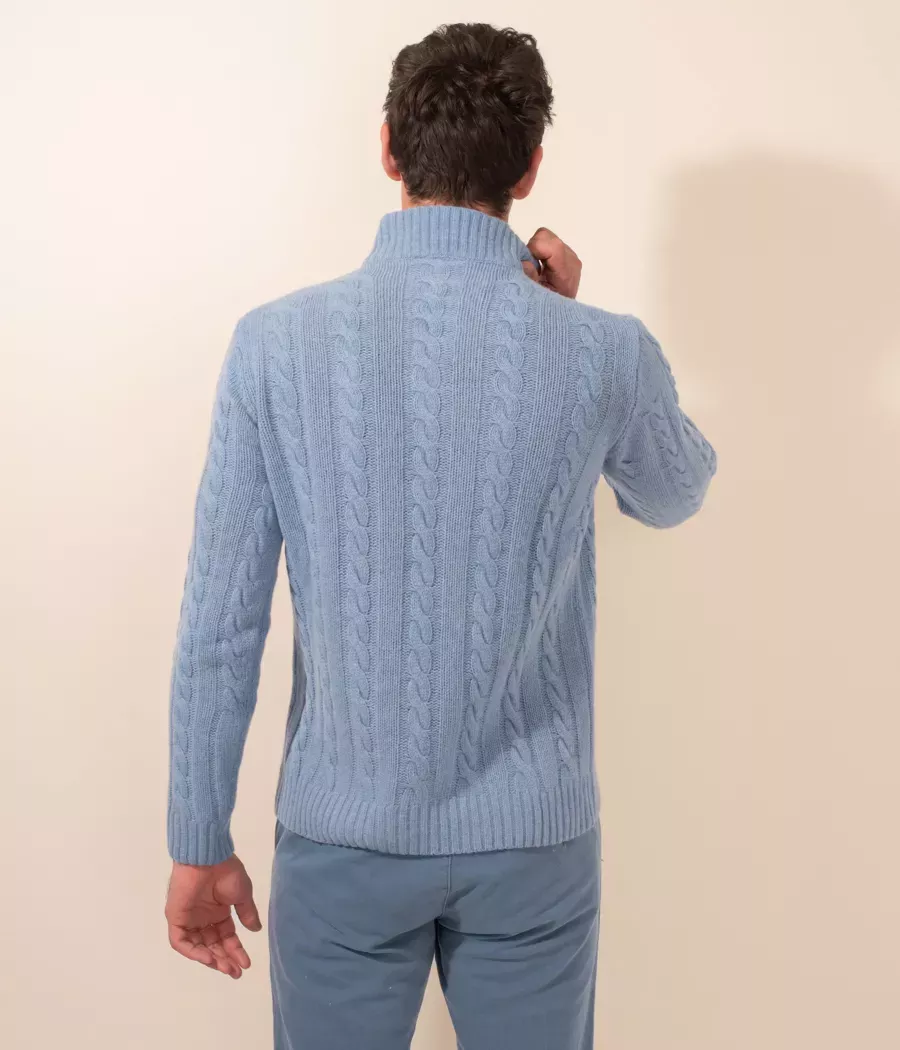 Men's cable-knit zip-neck jumper - Sweaters and cardigans | Kiwi Saint Tropez