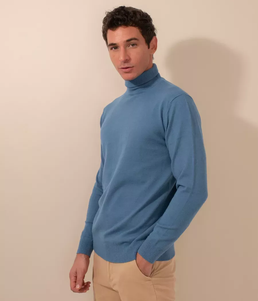 Pull homme col roulé