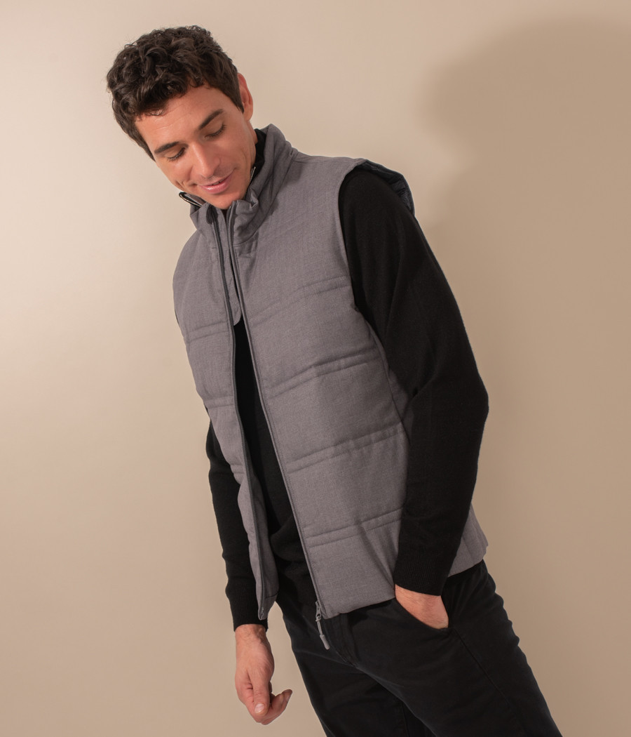 Men's tweed sleeveless padded jacket - Jackets and coats | Kiwi Saint Tropez