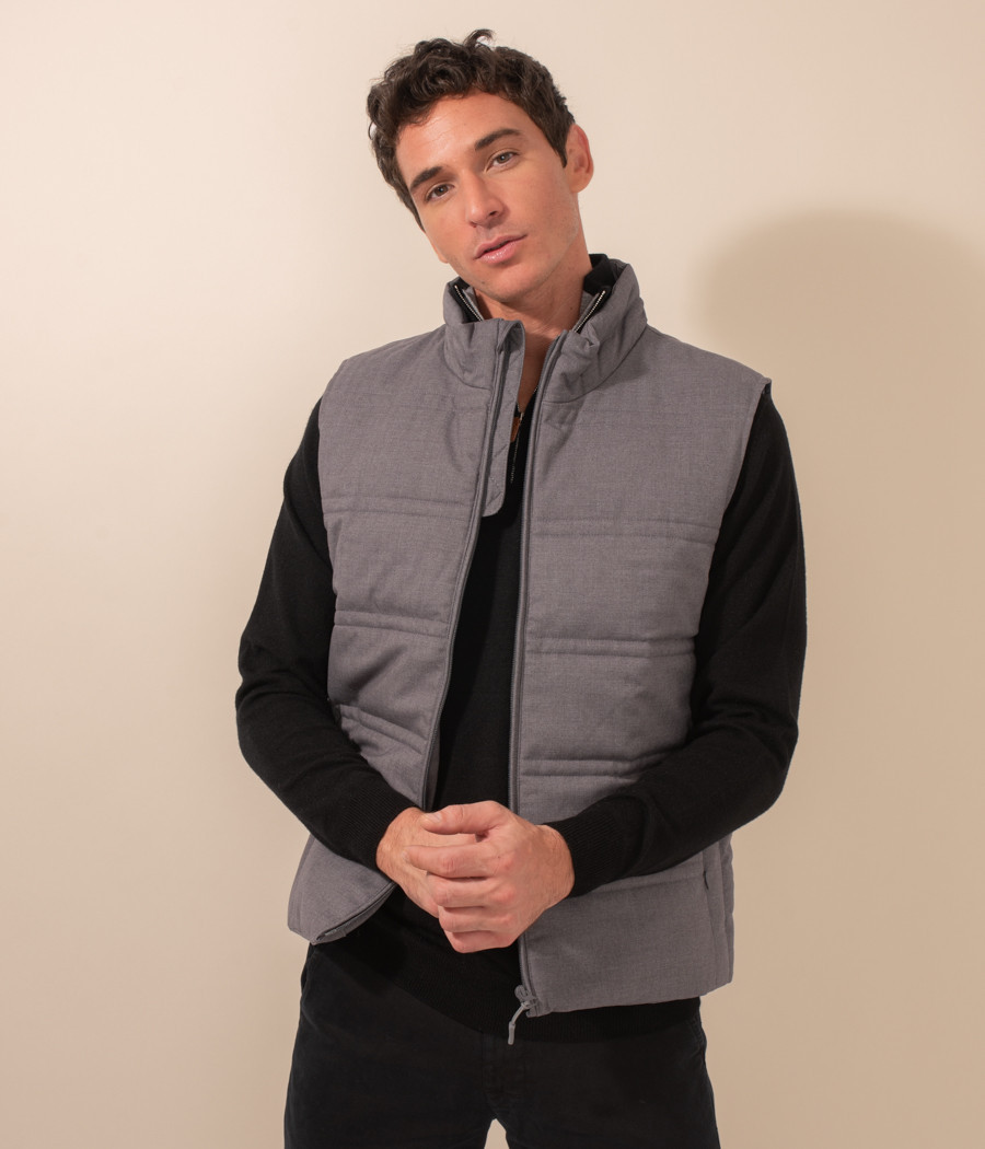 Doudoune homme sans manches tweed - Vestes et manteaux | Kiwi Saint Tropez