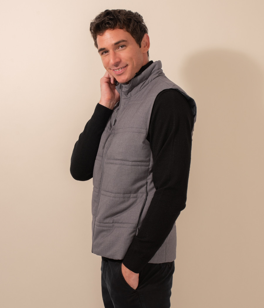 Men's tweed sleeveless padded jacket - Jackets and coats | Kiwi Saint Tropez