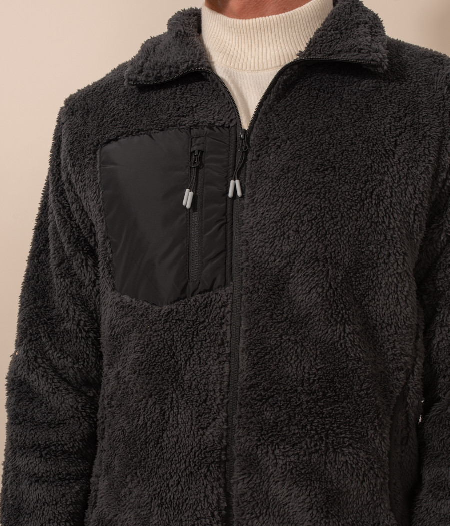 Long-sleeved sherpa jacket for men - Jackets and coats | Kiwi Saint Tropez