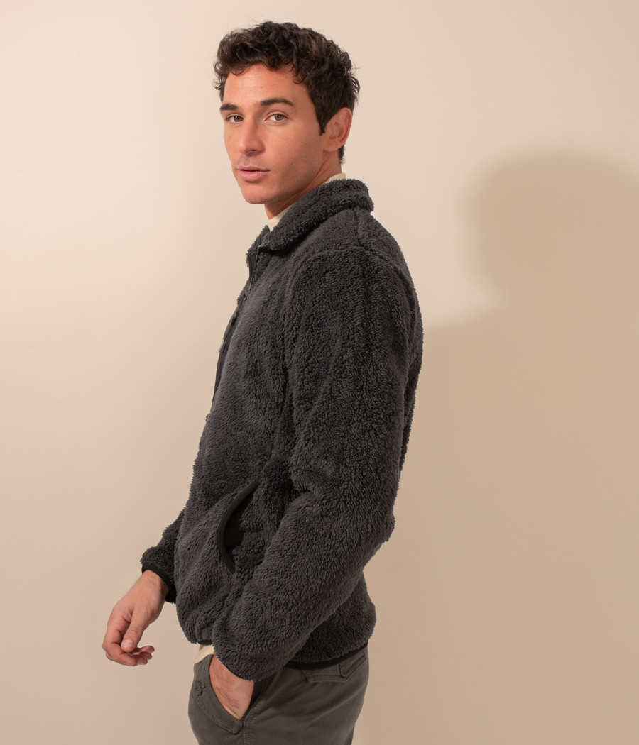 Veste homme en sherpa manches longues - Vestes et manteaux | Kiwi Saint Tropez