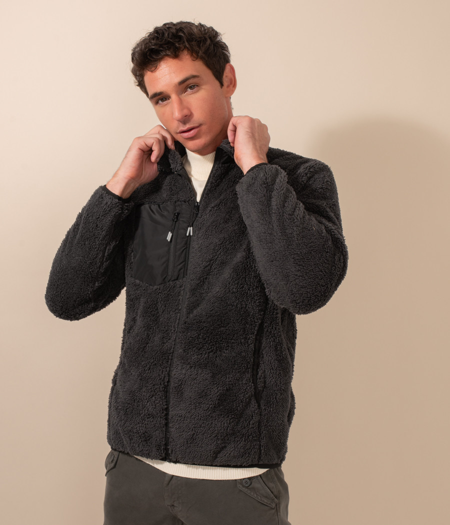 Long-sleeved sherpa jacket for men - Jackets and coats | Kiwi Saint Tropez