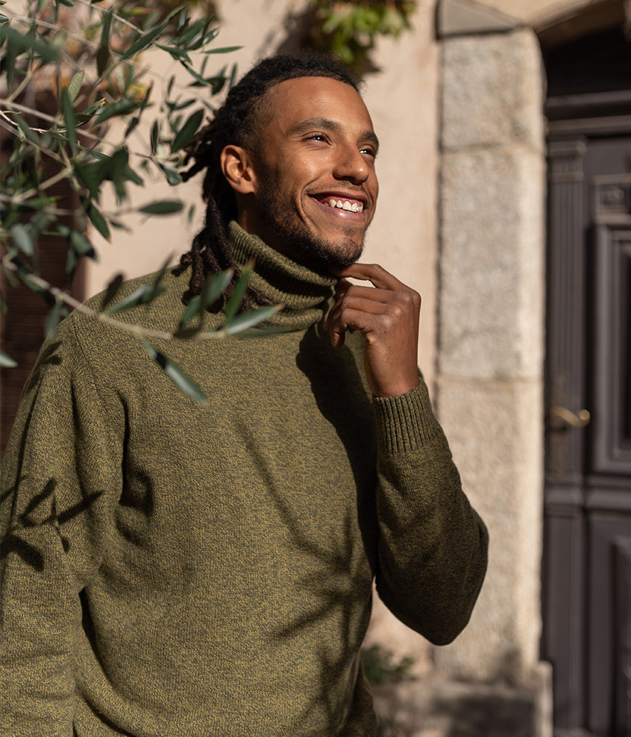 Men's mottled turtleneck jumper - Sweaters and cardigans | Kiwi Saint Tropez