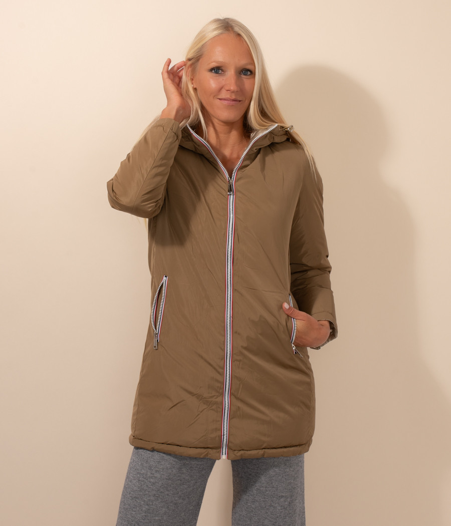 Women's long metallic parka Melodie