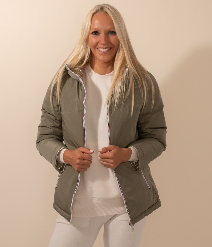 Melodie korte metallic parka voor dames - Jassen | Kiwi Saint Tropez