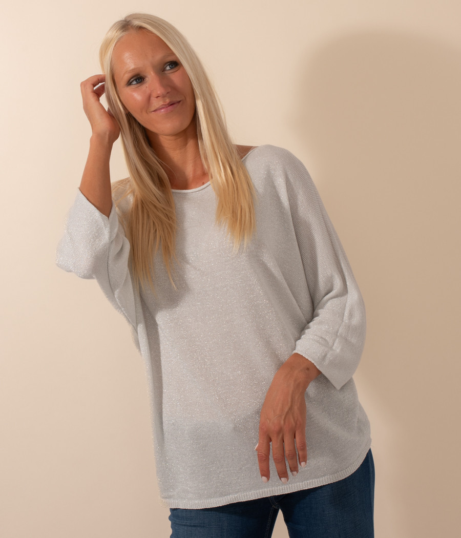 Top femme lurex col rond | Kiwi Saint Tropez