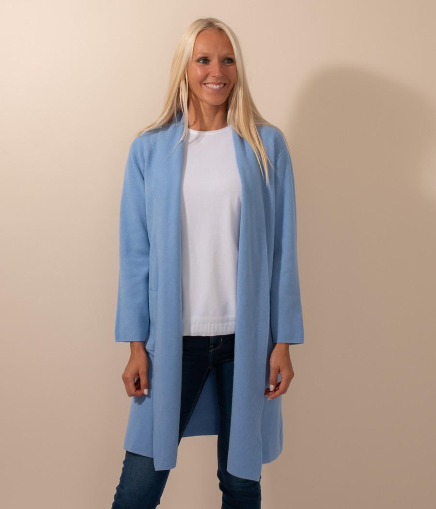 Gilet femme long poche Louise | Kiwi Saint Tropez