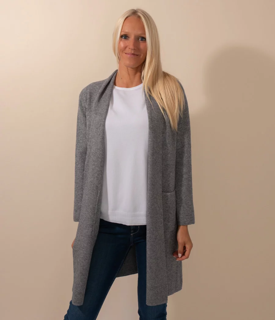 Gilet femme long poche Louise | Kiwi Saint Tropez