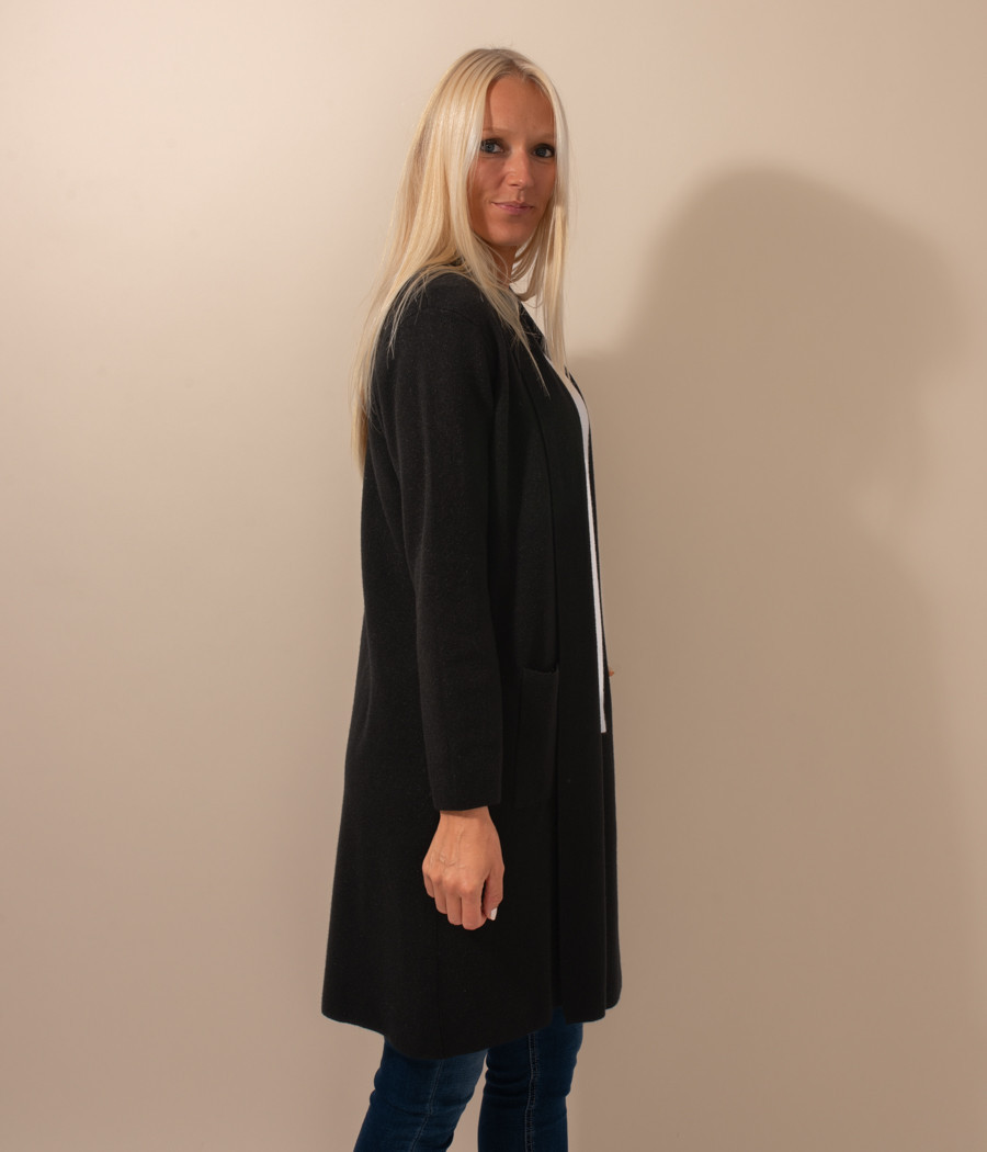 Gilet femme long poche Louise | Kiwi Saint Tropez