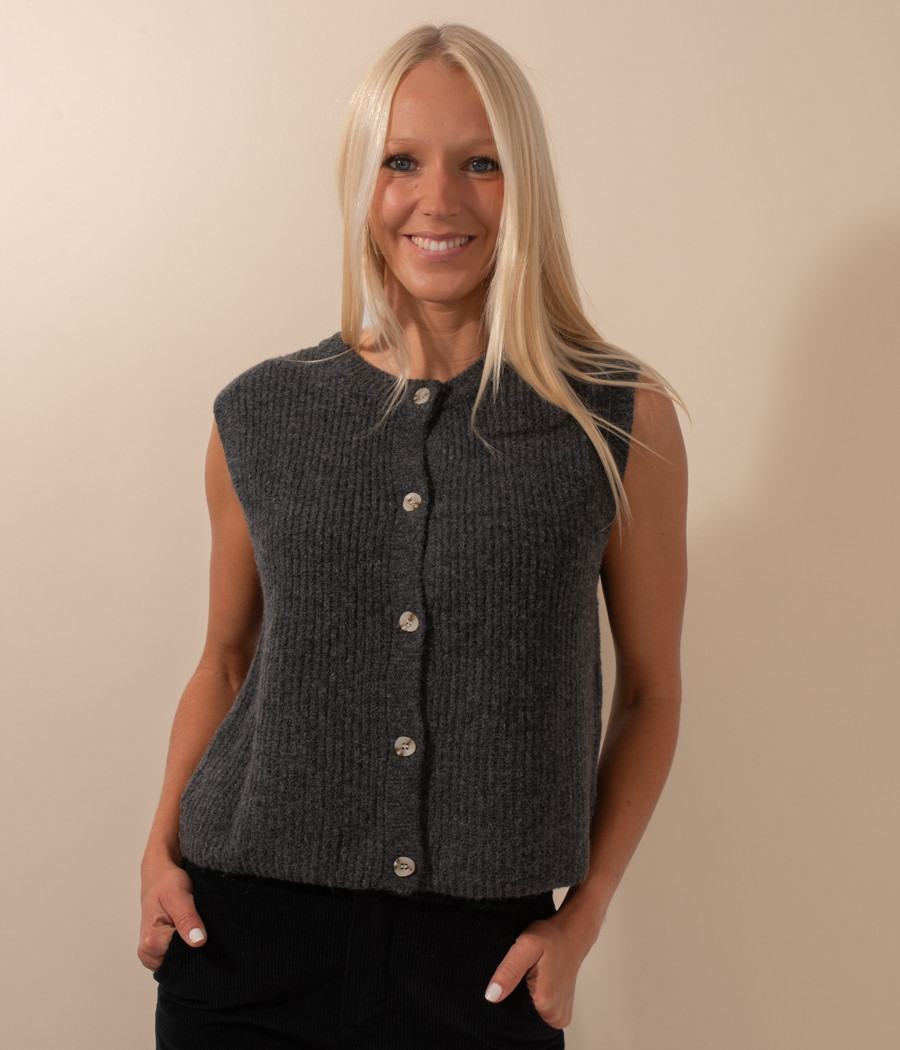 Women's Rose sleeveless button jumper