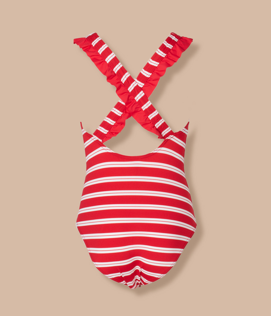 Maillot 1 pièce fille Riviera rouge (Exclu web) | Kiwi Saint Tropez