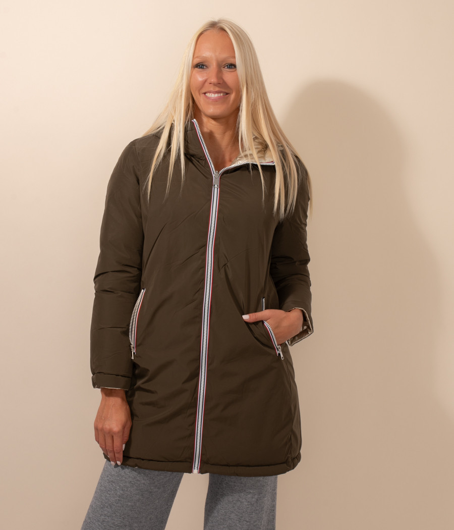 Parka femme longue métallisée Melodie | Kiwi Saint Tropez