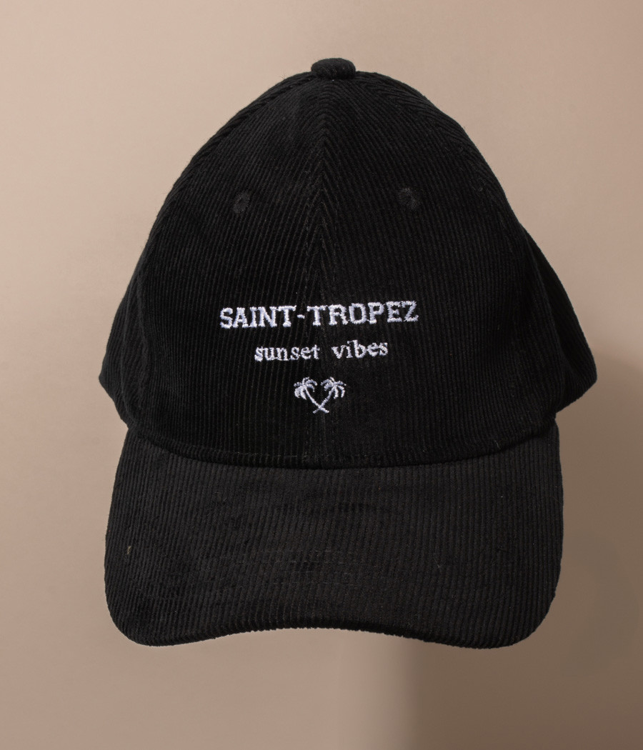 Casquette velours côtelé brodée fin | Kiwi Saint Tropez