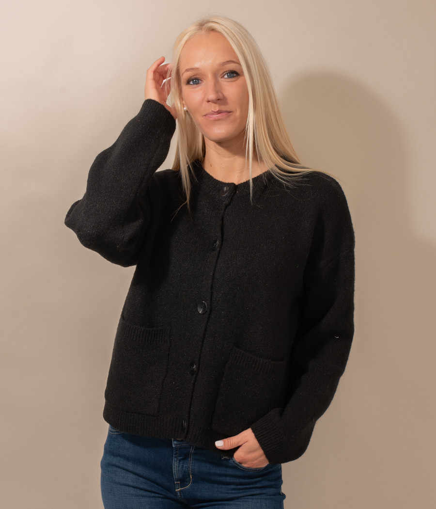 Women's Rose round-neck button cardigan