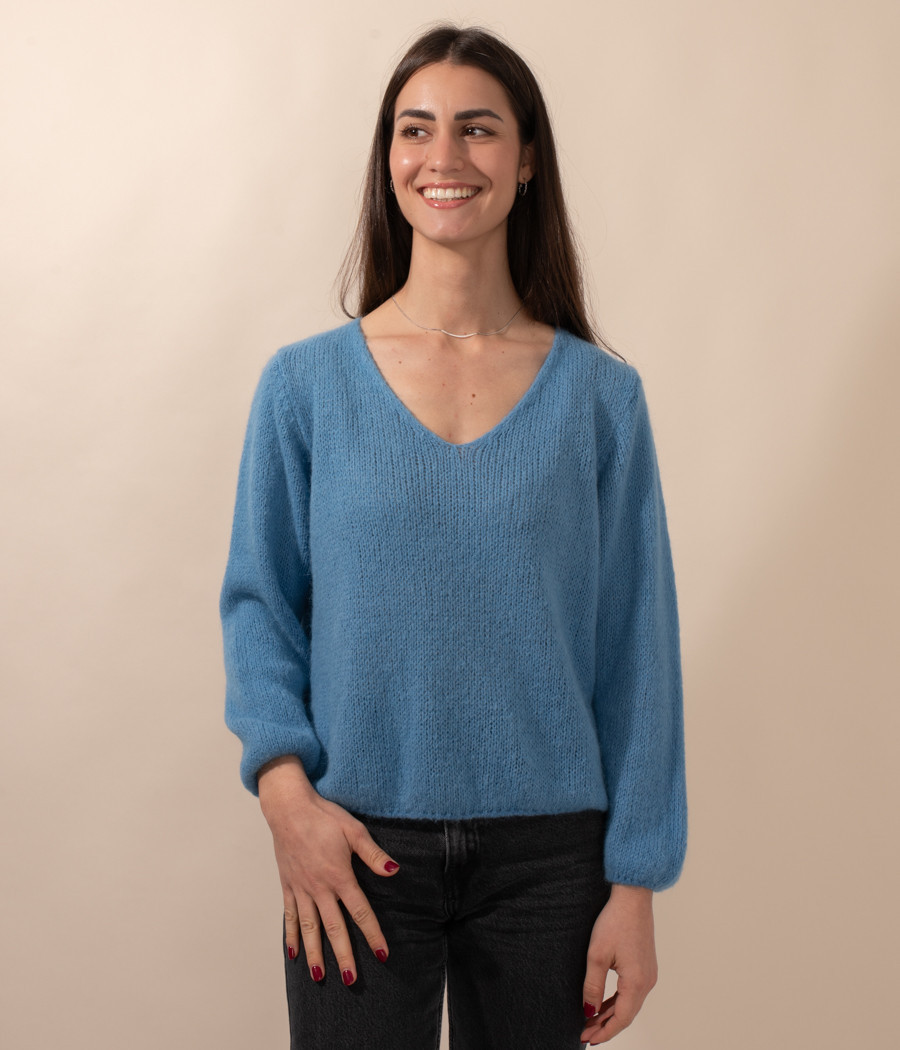 Pull femme col V | Kiwi Saint Tropez