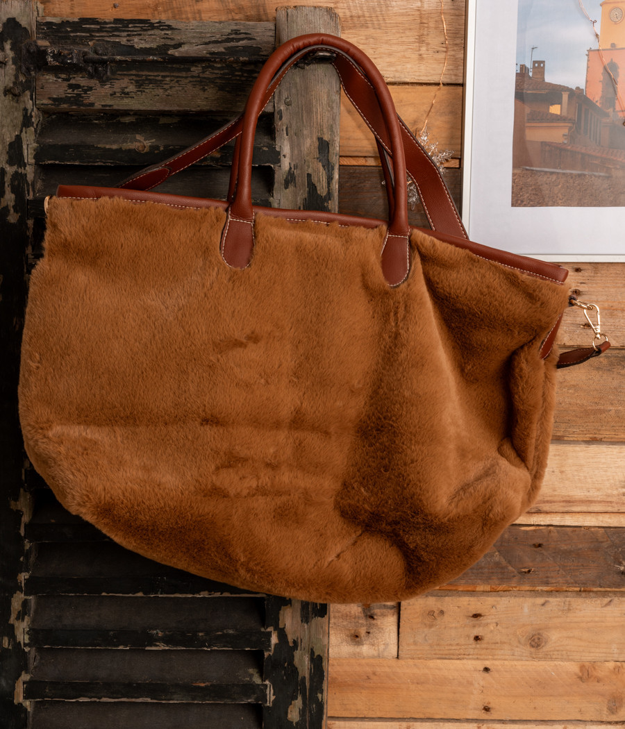 Sac symbole Shearling large | Kiwi Saint Tropez