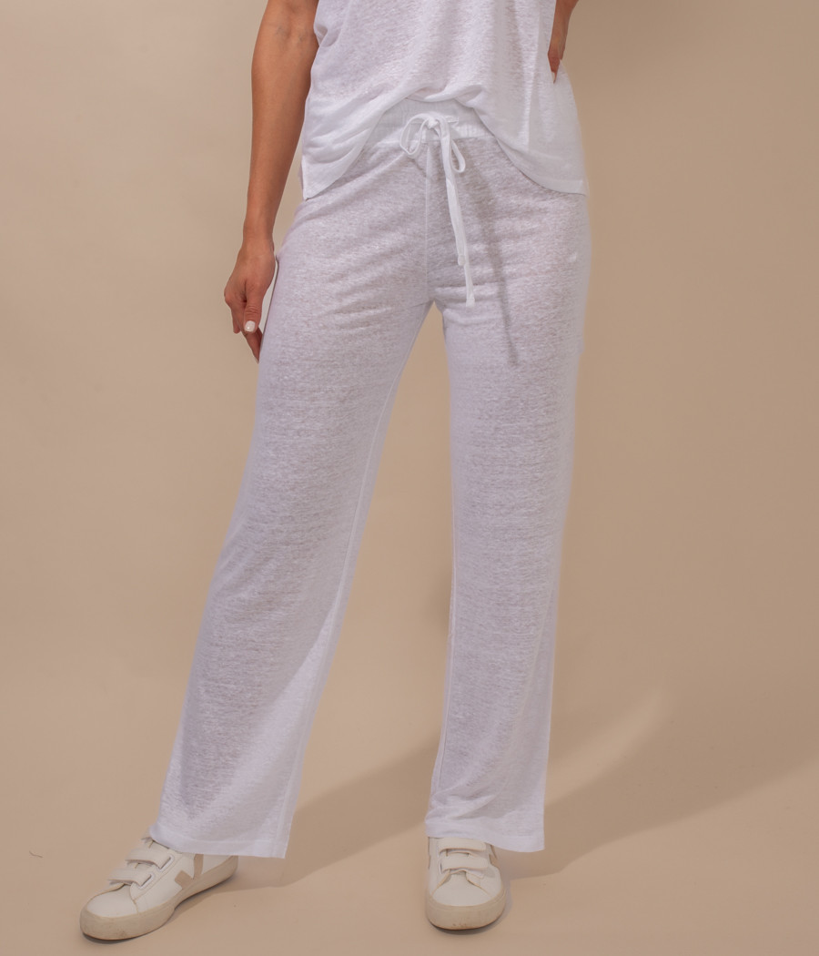 Women's satin linen trousers - Pantalons | Kiwi Saint Tropez