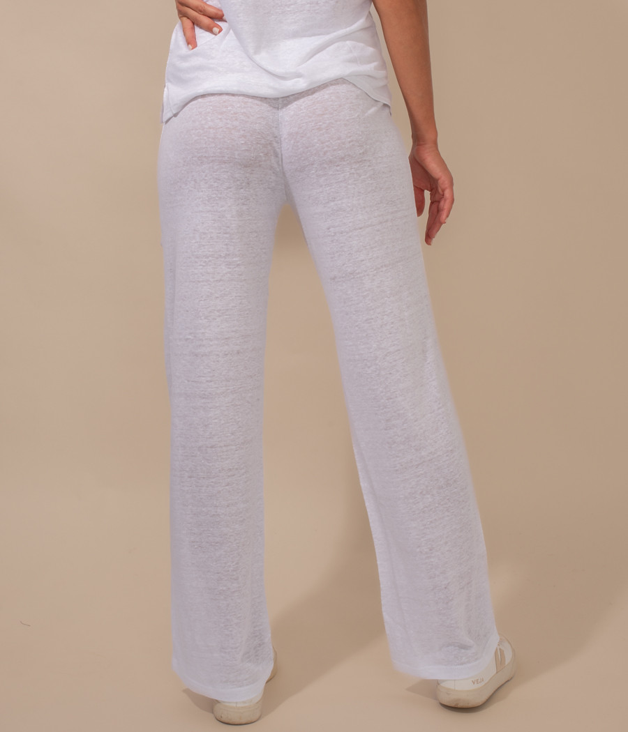 Women's satin linen trousers - Pantalons | Kiwi Saint Tropez