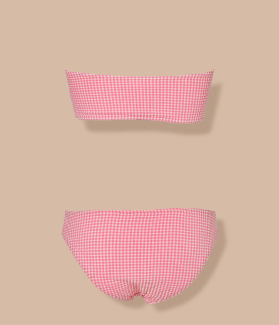 Maillot 2 pièces fille bandeau Vichy | Kiwi Saint Tropez