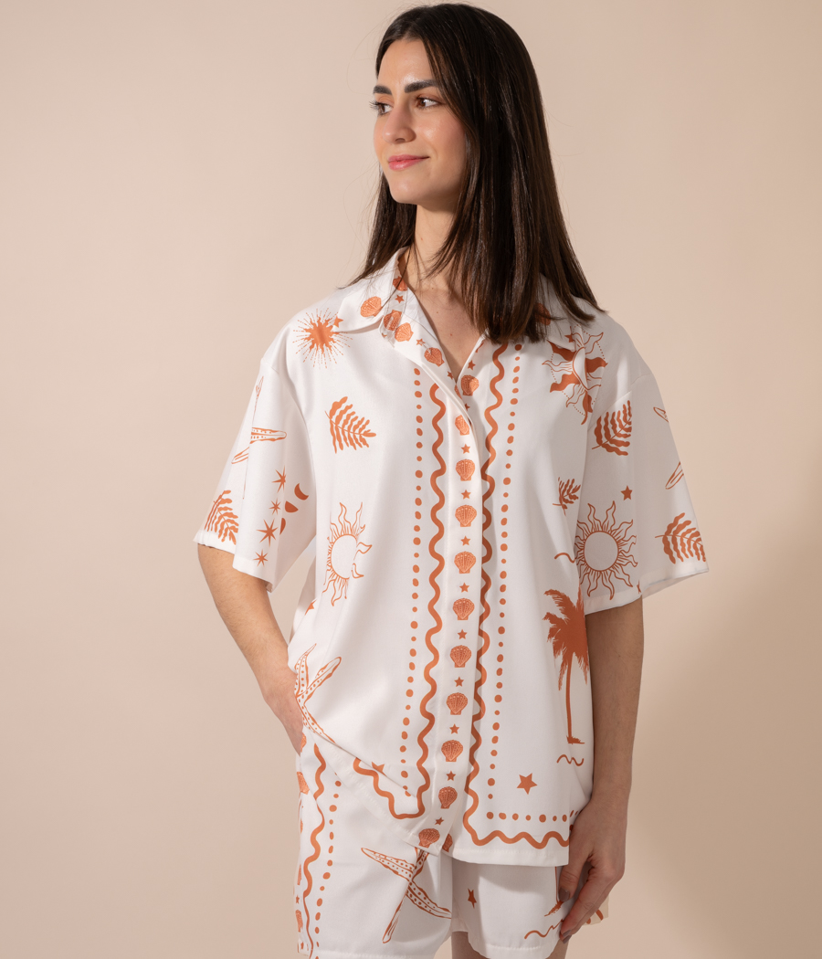 Chemise femme Coquillage manches courtes - Chemises | Kiwi Saint Tropez