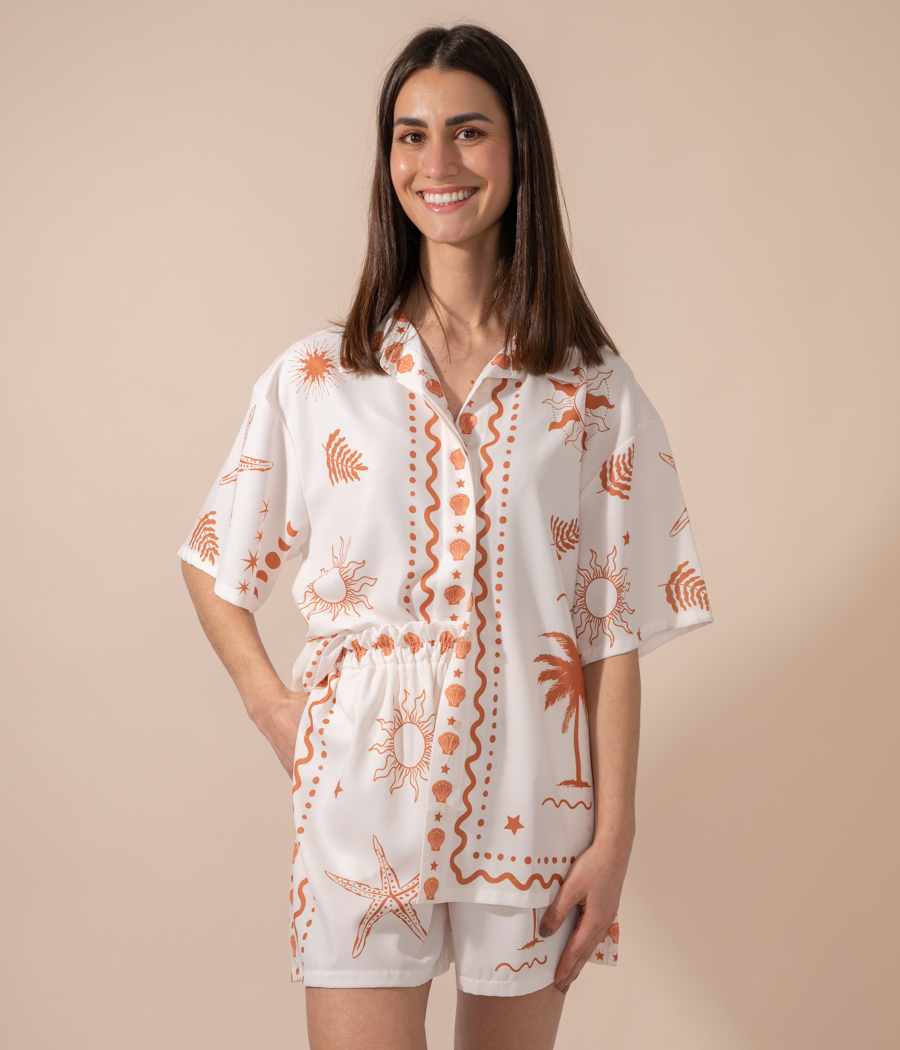 Chemise femme Coquillage manches courtes - Chemises | Kiwi Saint Tropez