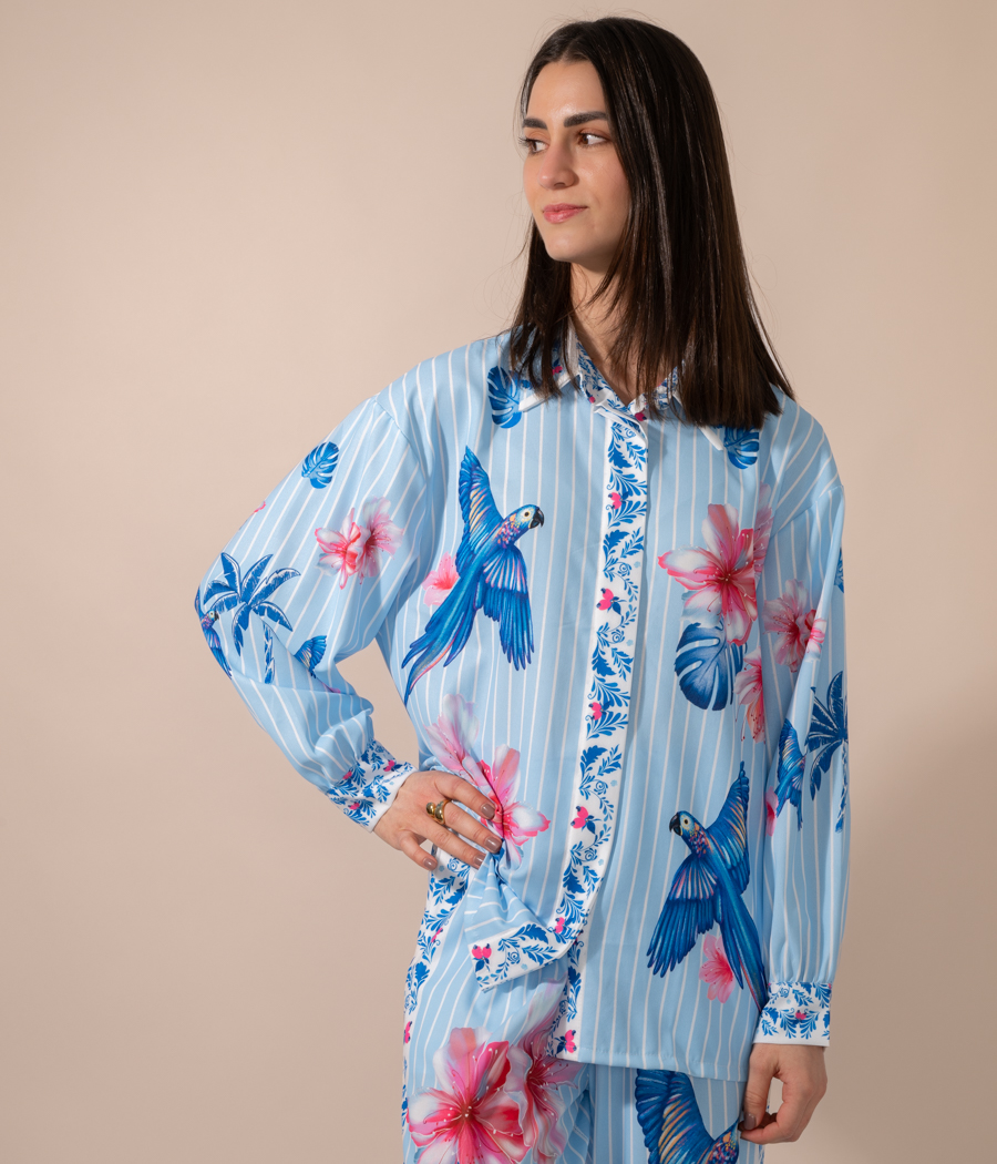 Chemise femme Tropical manches longues - Chemises | Kiwi Saint Tropez