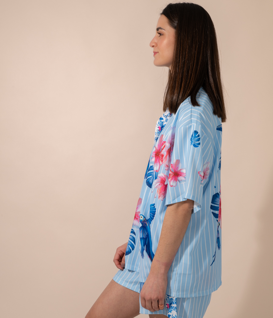 Chemise femme Tropical manches courtes - Chemises | Kiwi Saint Tropez