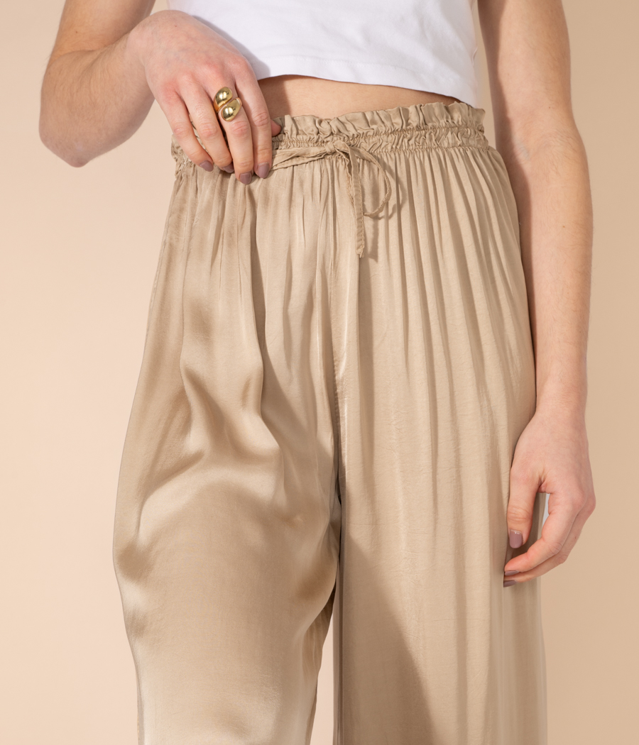 Women's satin trousers Vicky - Pantalons | Kiwi Saint Tropez