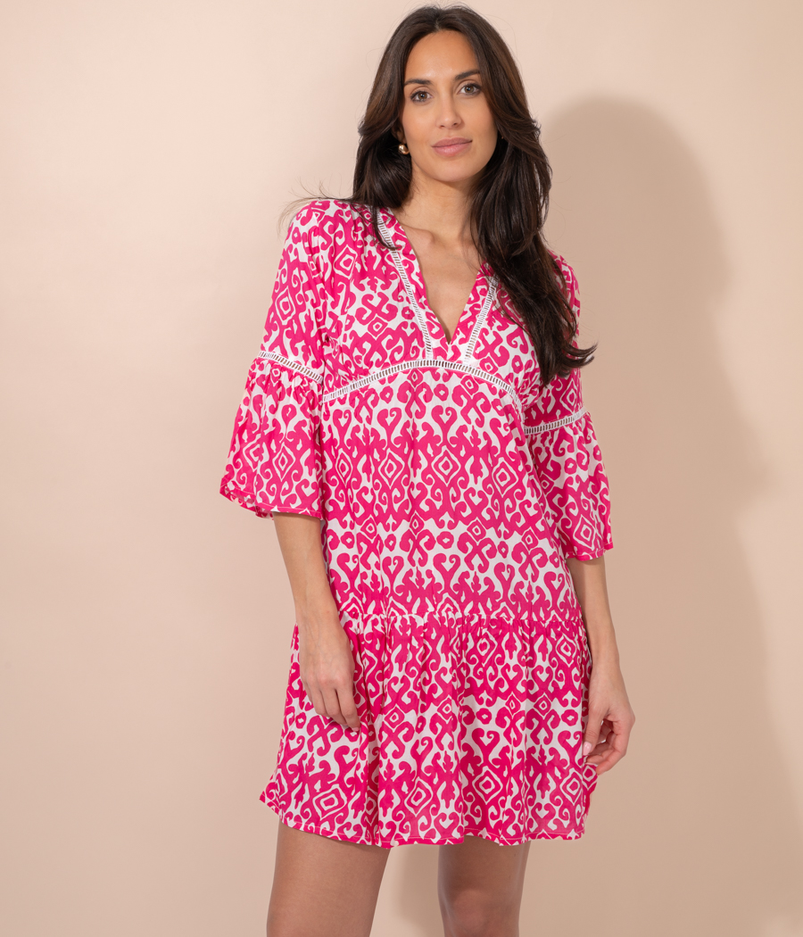 Women's short Bali Ikat tunic - Tunics | Kiwi Saint Tropez