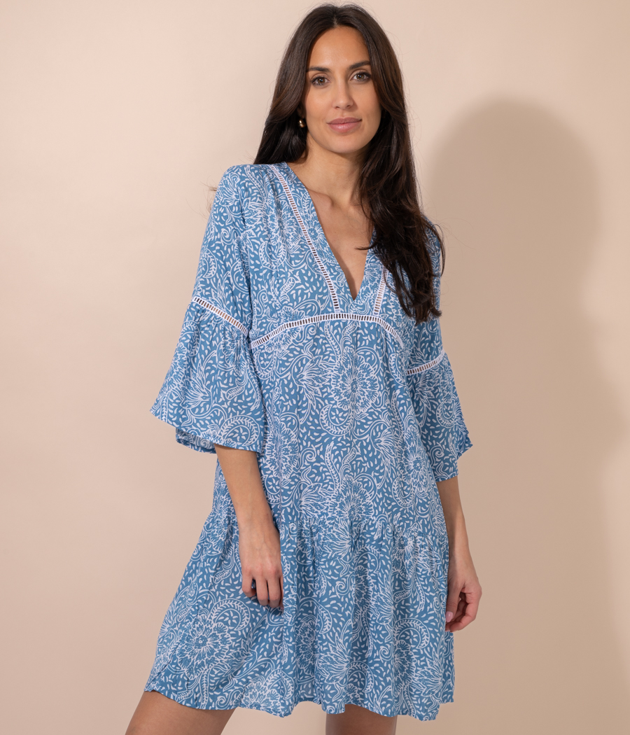 Women's short tunic Bali Rosace - Tunics | Kiwi Saint Tropez